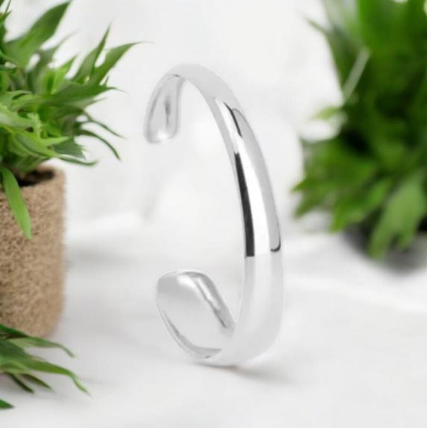 Bracelet Jonc Ouvert Asymétrique Acier Inoxydable 316L — Onde