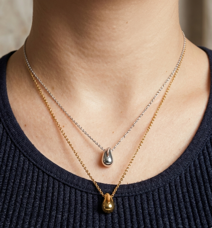 Collier Pendentif Goutte Acier Inoxydable 316L — Onde