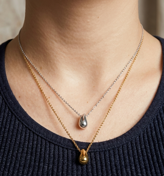 Collier Pendentif Goutte Acier Inoxydable 316L — Onde