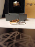 Bague Bicolore Double Anneau "Fusion" - Acier 316L & PVD Or 18K