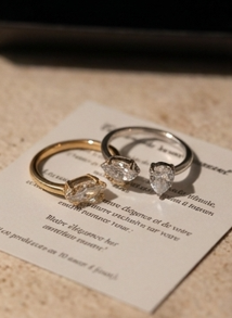 "Bague Rencontre Collection Prisme finition argent et PVD Or 18K zirconium | Maison Lumélia"