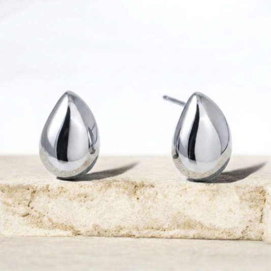 Boucles d'Oreilles Puces Acier Inoxydable 316L Minimaliste — Onde