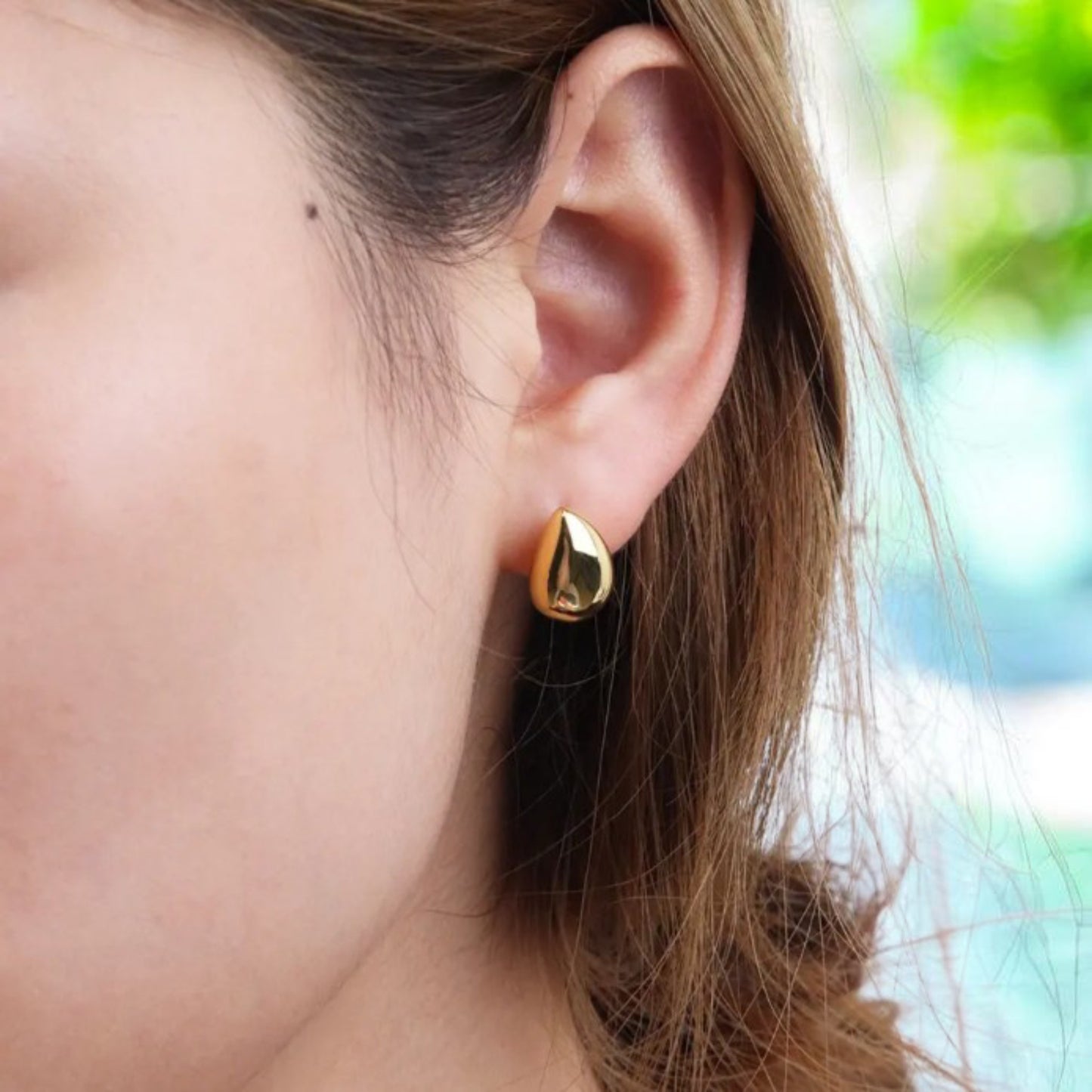 Boucles d'Oreilles Puces Acier Inoxydable 316L Minimaliste — Onde