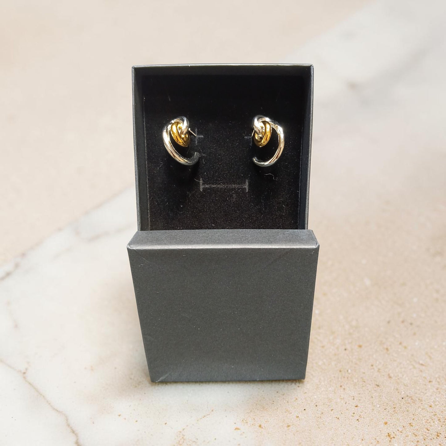 Créoles Bicolores "Fusion" - Acier 316L & PVD Or 18K