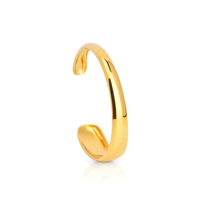 Bracelet Jonc Ouvert Asymétrique Acier Inoxydable 316L — Onde