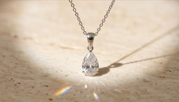 "Collier pendentif goutte oxyde de zirconium argent acier inoxydable 316L | Maison Lumélia"