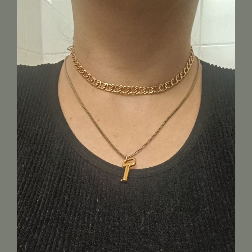 Collier Mailles Plates Or — Finition Miroir