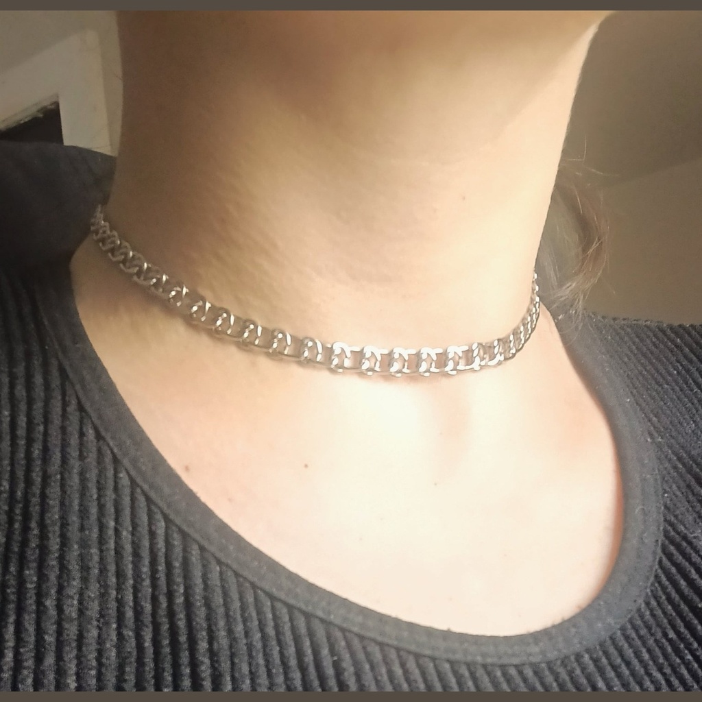 Collier Mailles Plates Or — Porté Chic