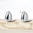 Boucles d'Oreilles Puces Onde — Argent Poli Miroir