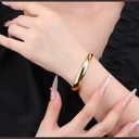 Bracelet Jonc Ouvert Asymétrique Onde — PVD Or 18K