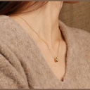 Collier Pendentif Goutte Onde — PVD Or 18K