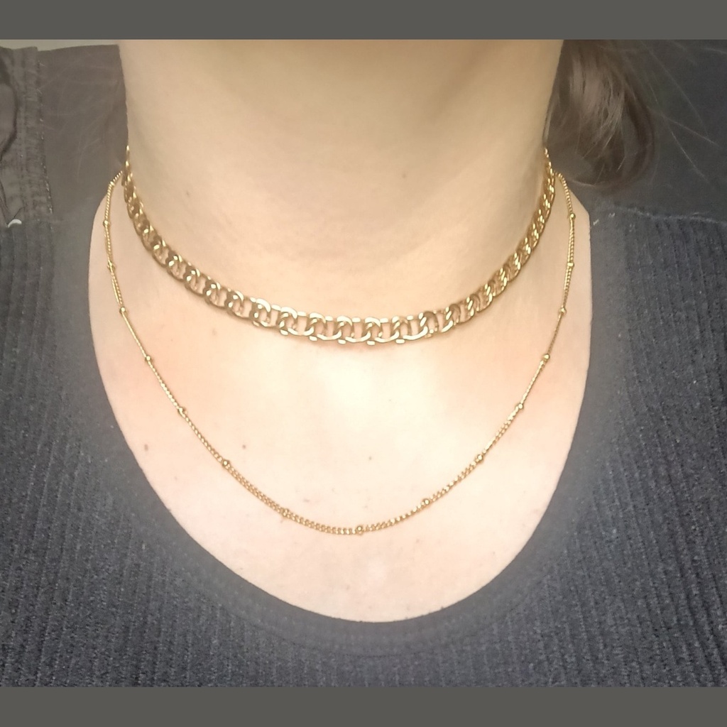 Collier Brume Perlé — PVD Or 18K