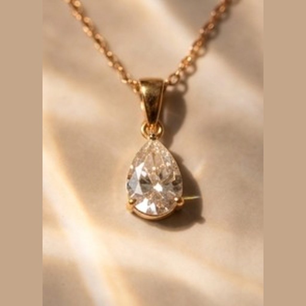 Collier Goutte Zirconium — PVD Or 18K