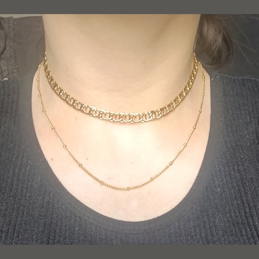[LUM-COL-0024-OR] Collier Brume Perlé — PVD Or 18K